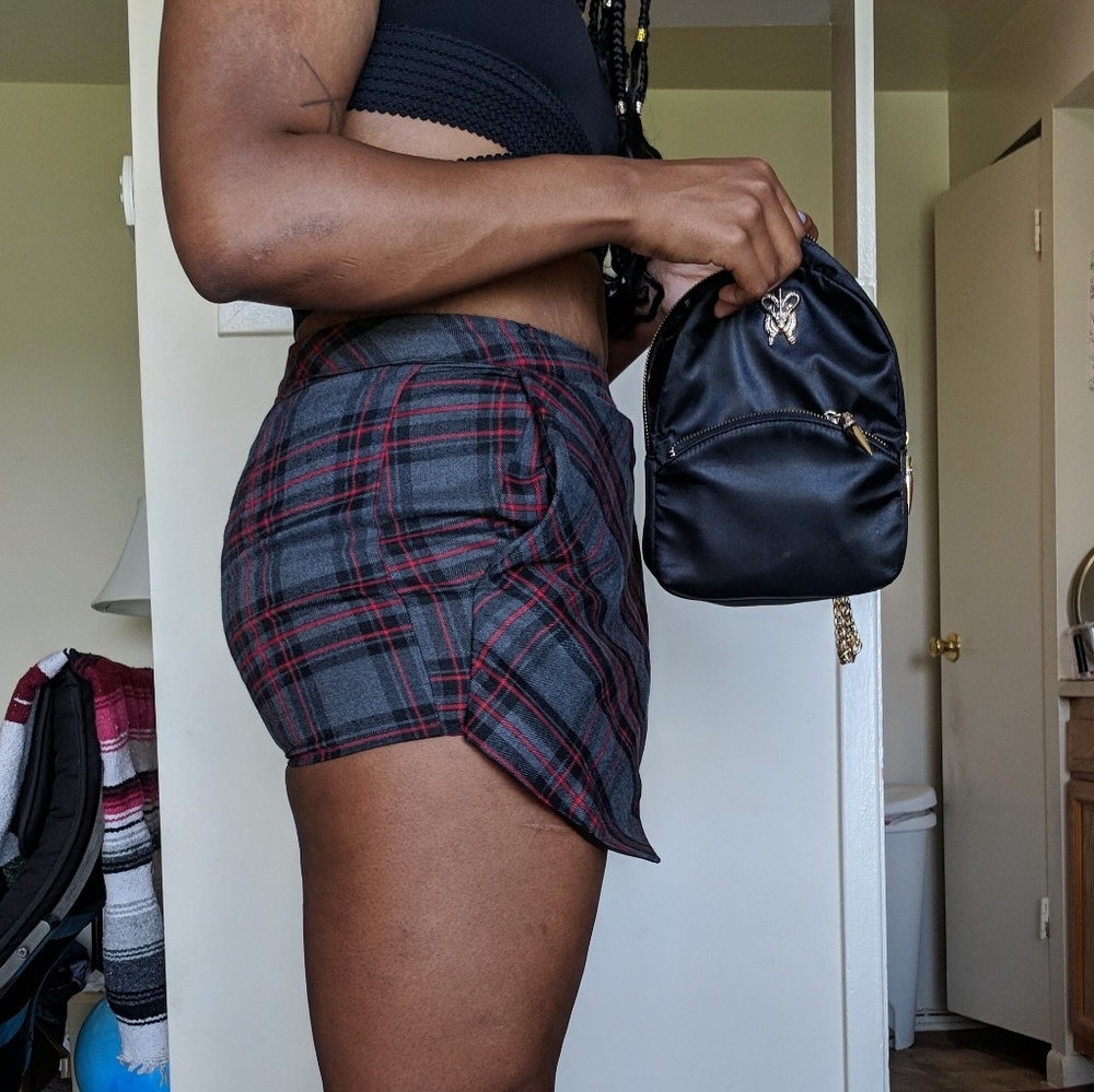 Plaid Mini Skirt w/ Shorts